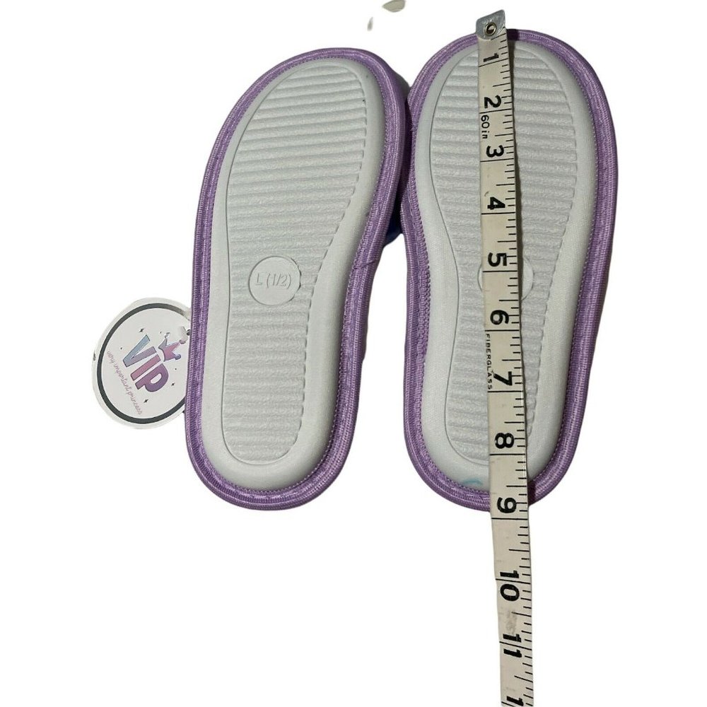 🐶Girl’s Slippers L (1-2)VIP Slippers Tie Dye Lilac Faux Fur with nail polish - Picture 10 of 12